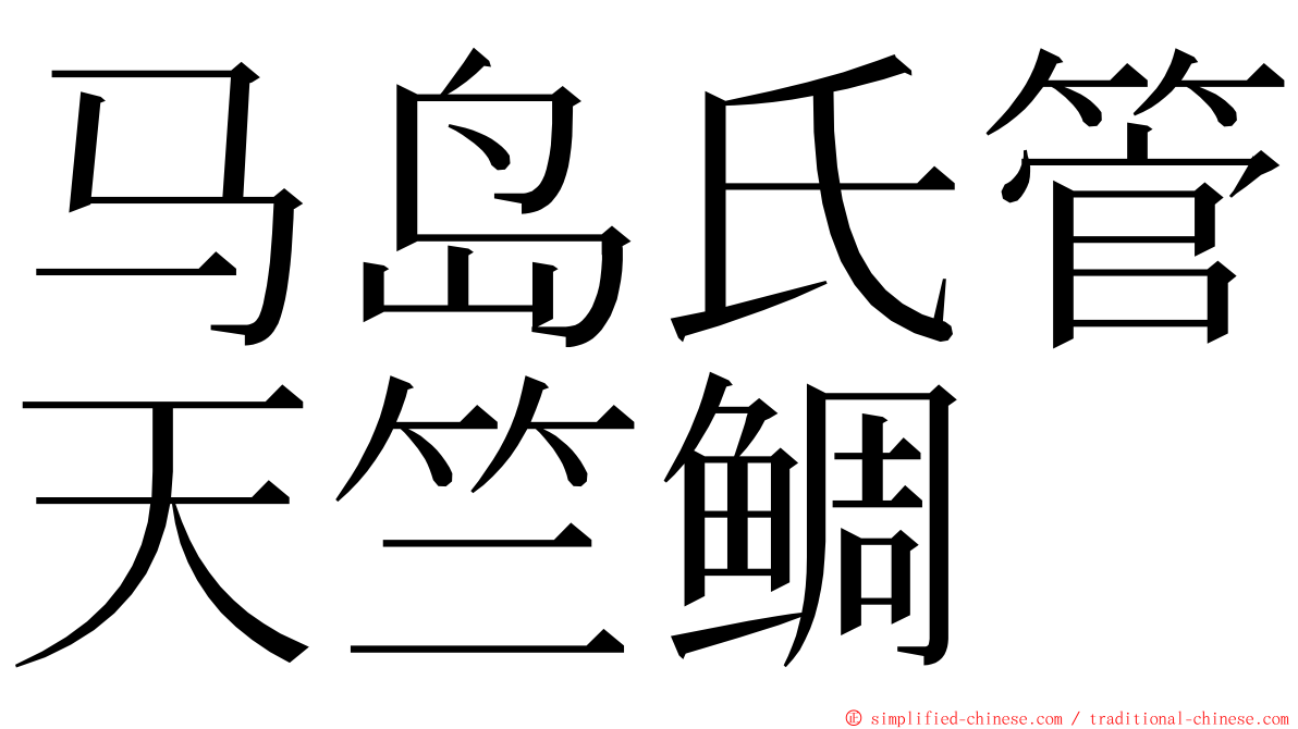 马岛氏管天竺鲷 ming font