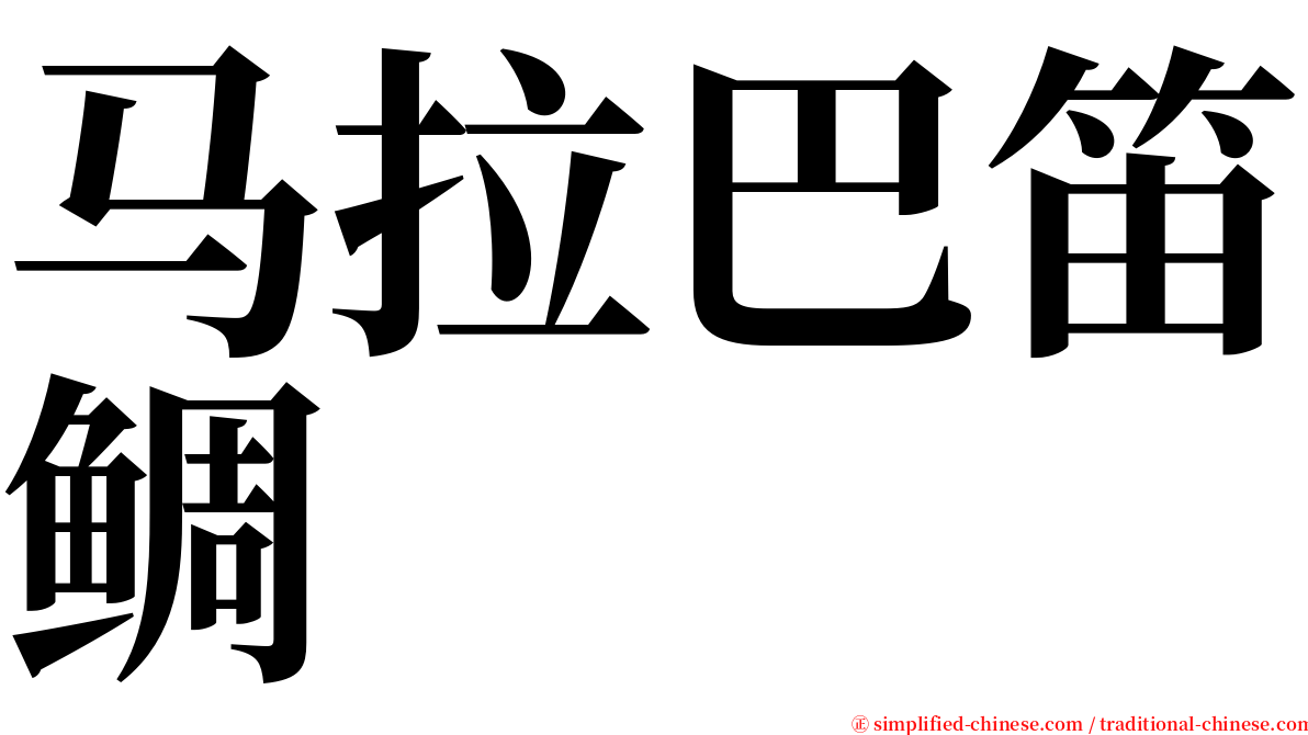 马拉巴笛鲷 serif font