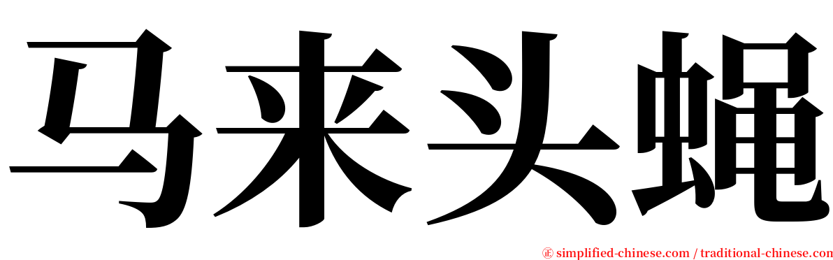 马来头蝇 serif font