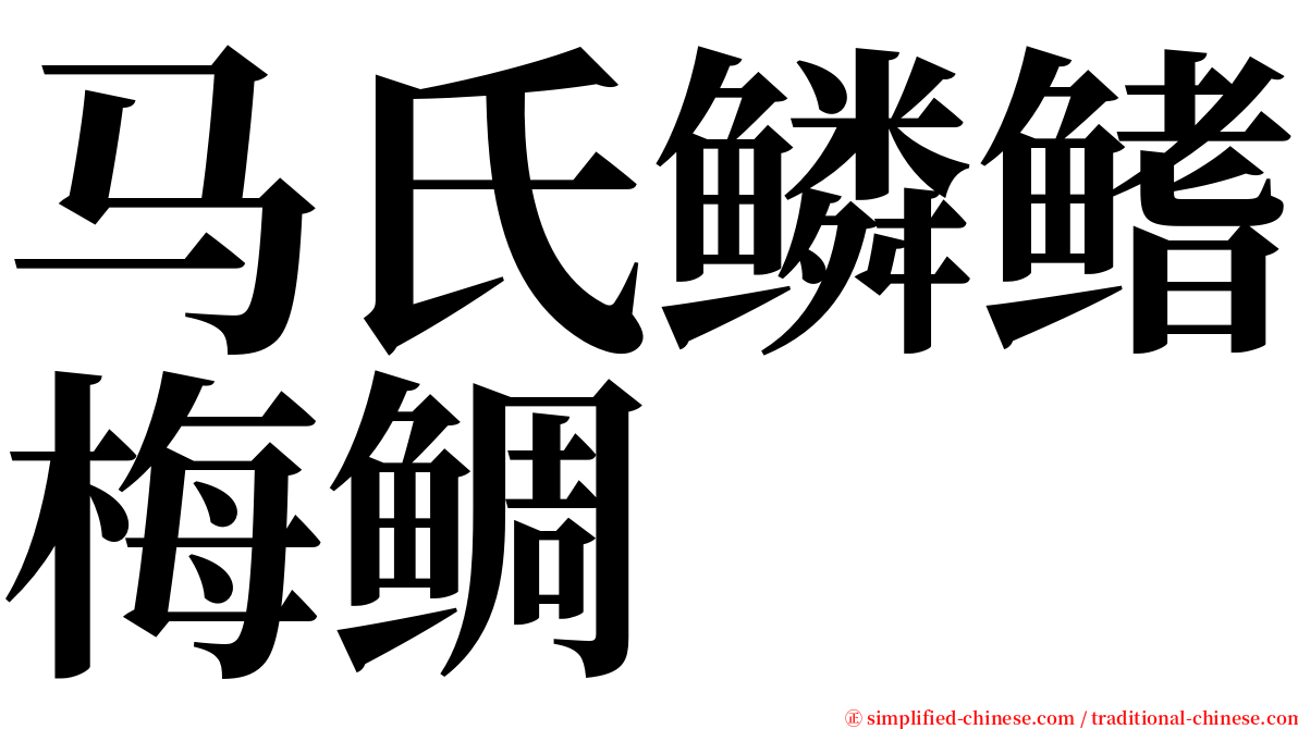 马氏鳞鳍梅鲷 serif font