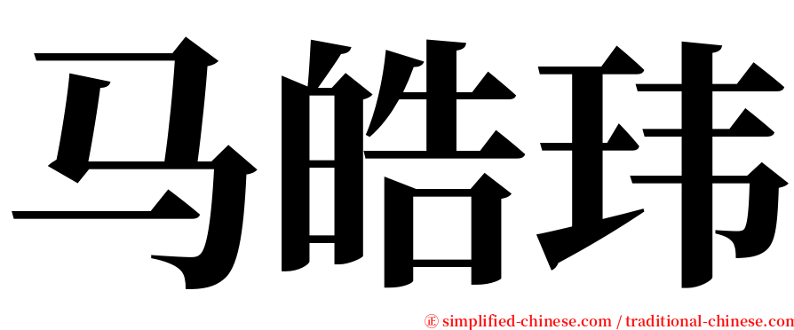 马皓玮 serif font