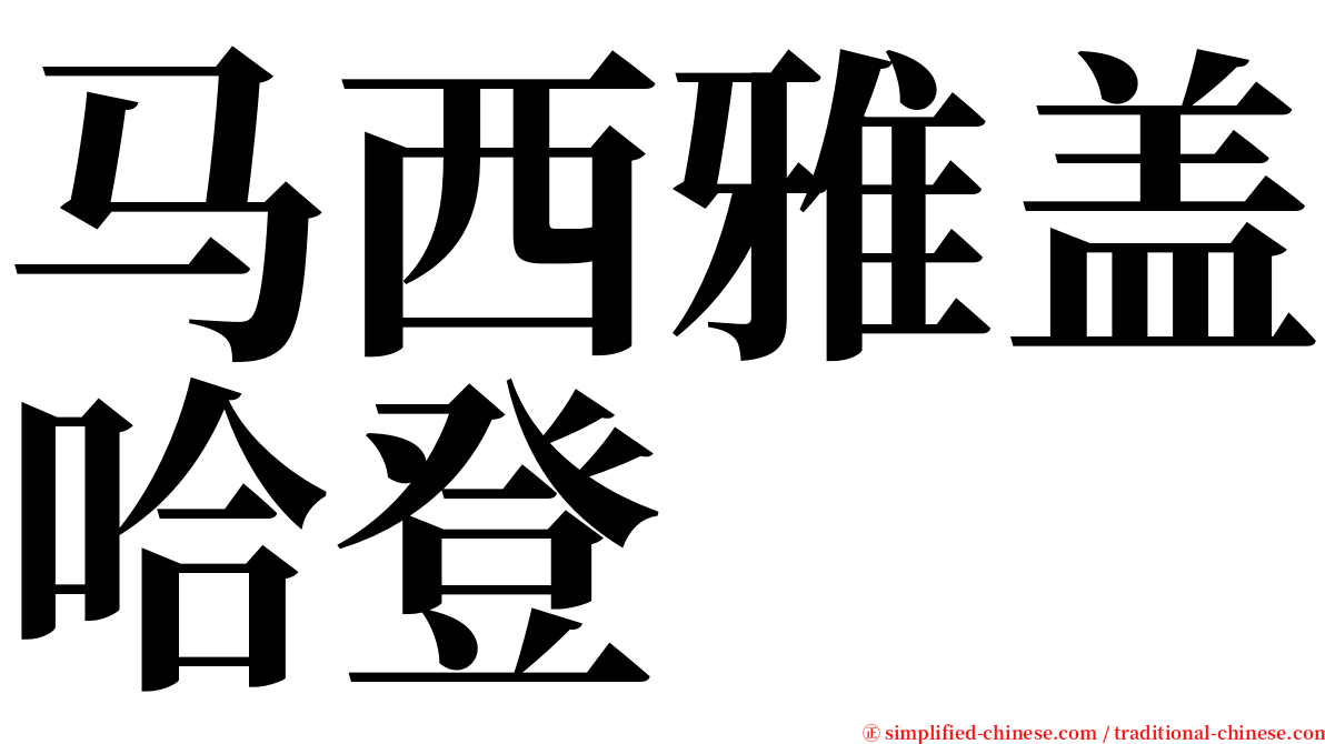 马西雅盖哈登 serif font