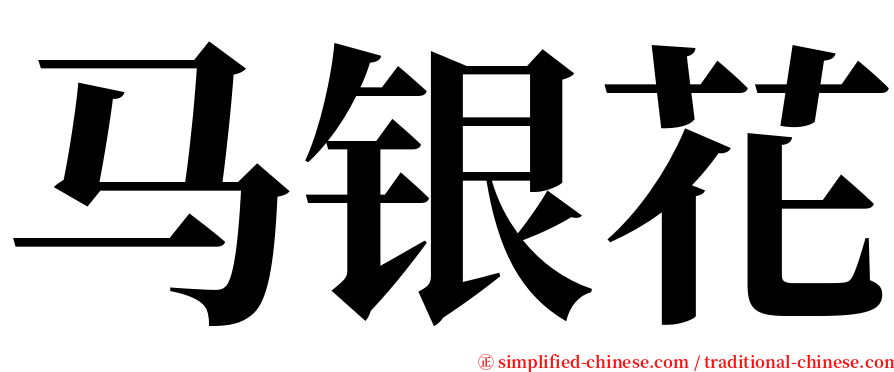 马银花 serif font