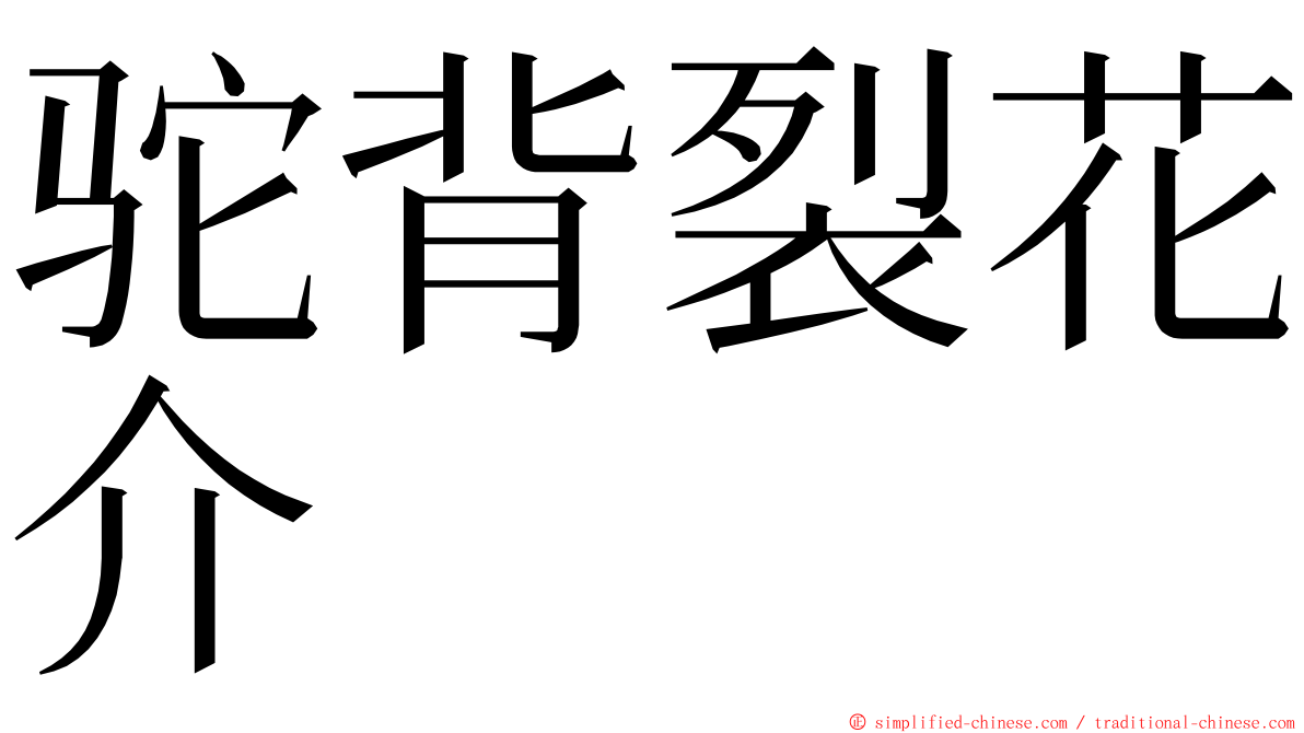 驼背裂花介 ming font