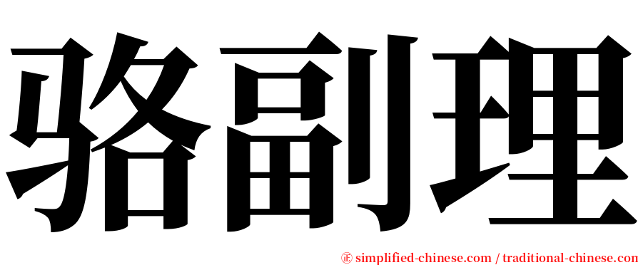 骆副理 serif font