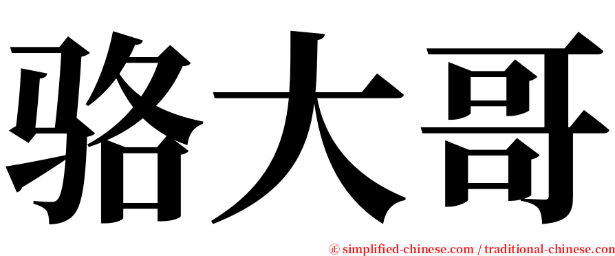 骆大哥 serif font