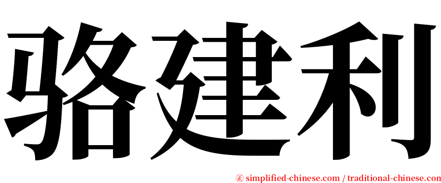 骆建利 serif font