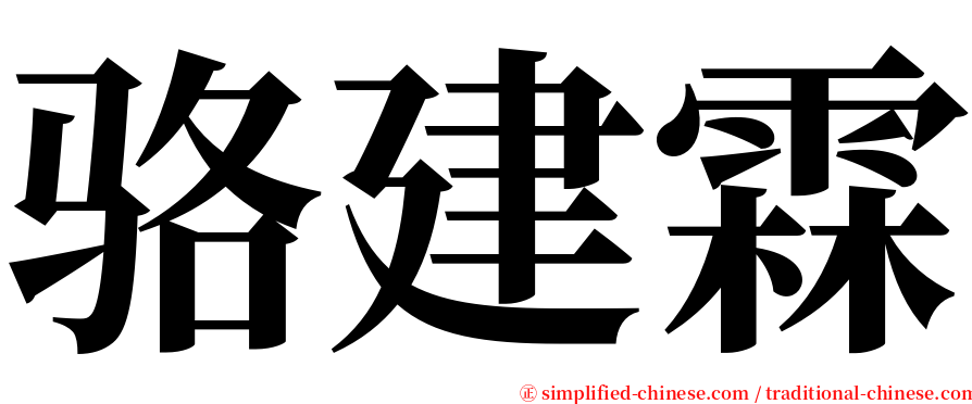 骆建霖 serif font