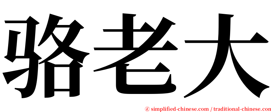 骆老大 serif font