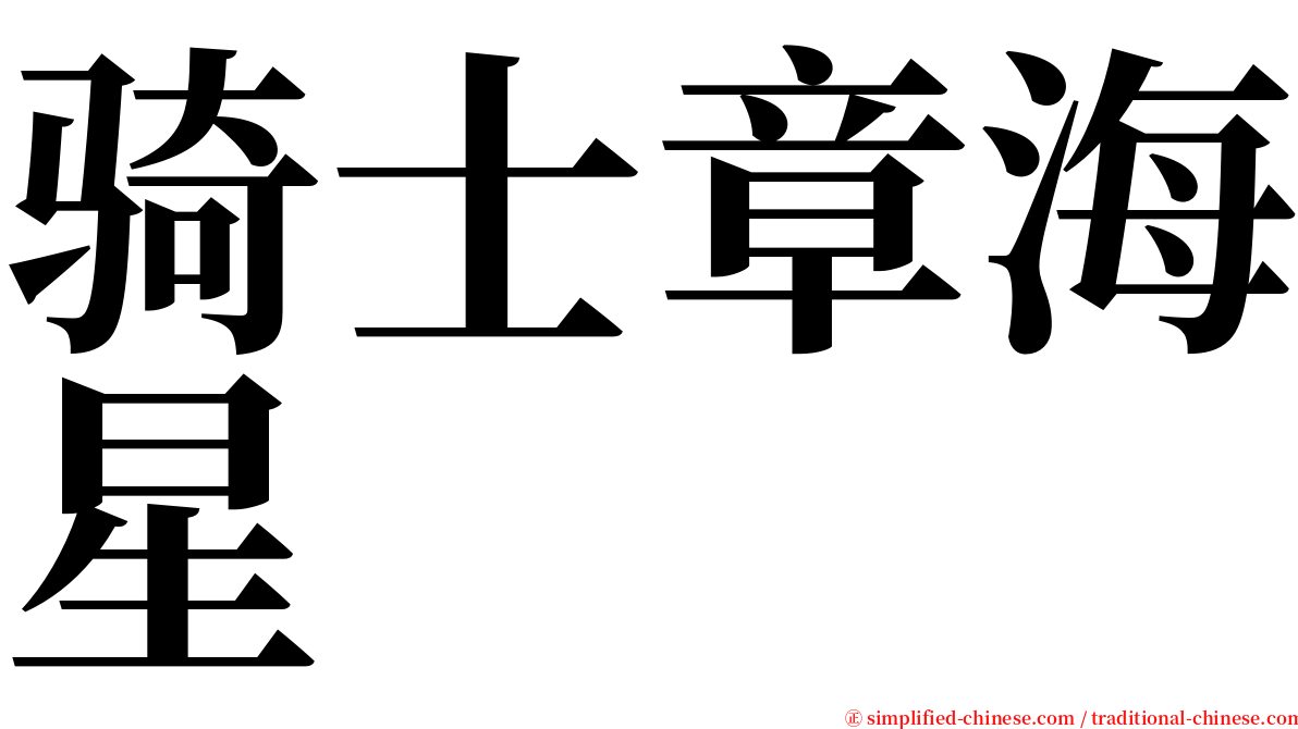 骑士章海星 serif font