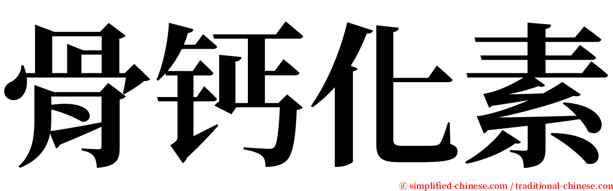 骨钙化素 serif font