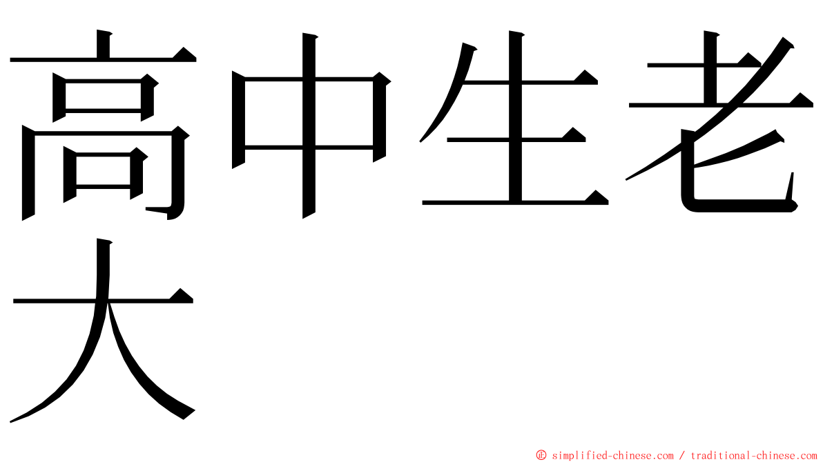 高中生老大 ming font