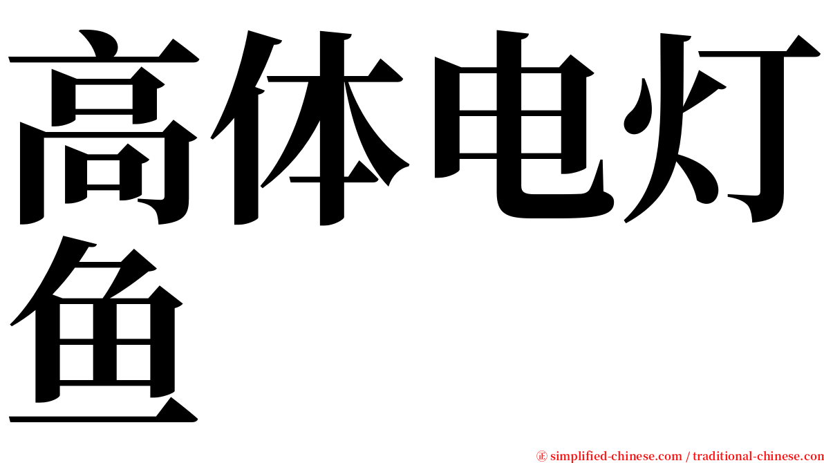 高体电灯鱼 serif font