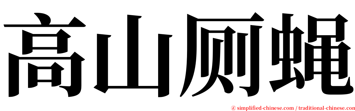 高山厕蝇 serif font