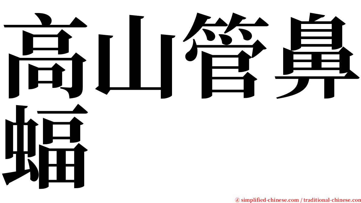 高山管鼻蝠 serif font