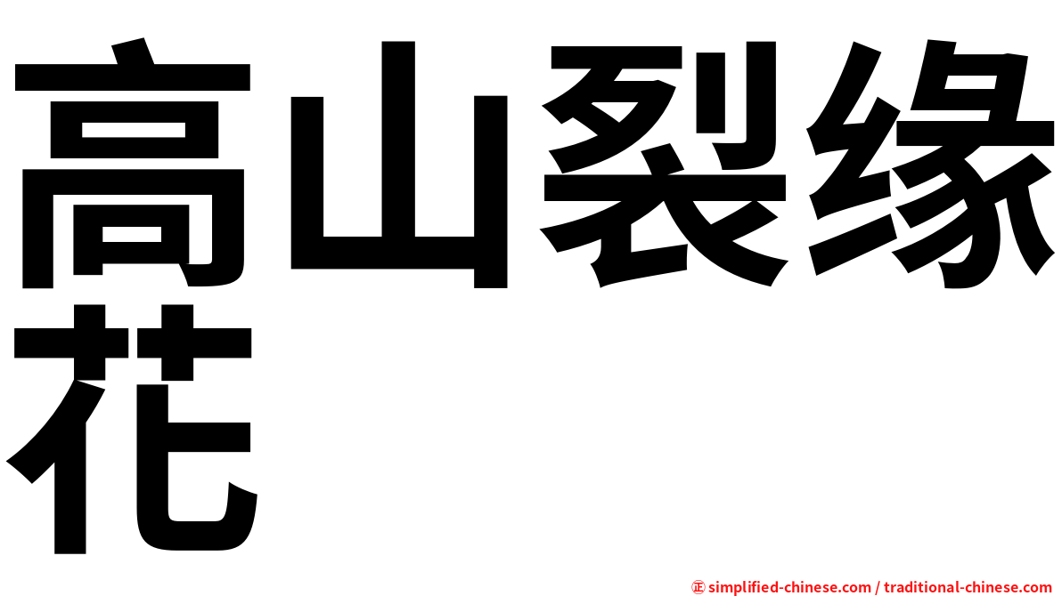 高山裂缘花