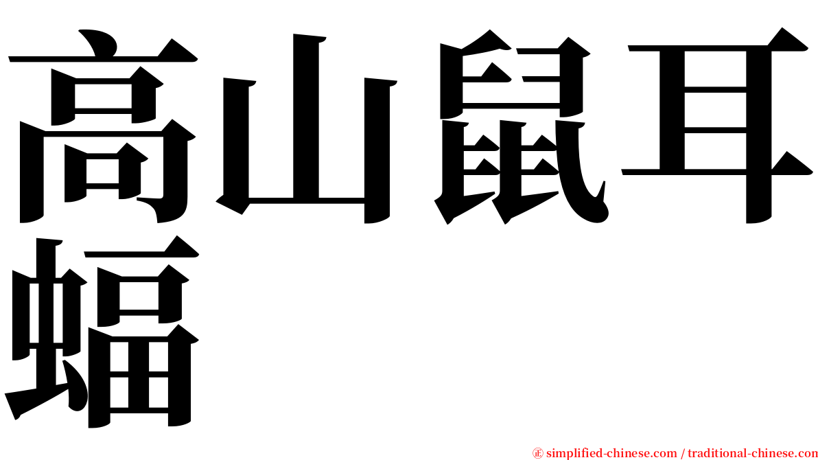 高山鼠耳蝠 serif font