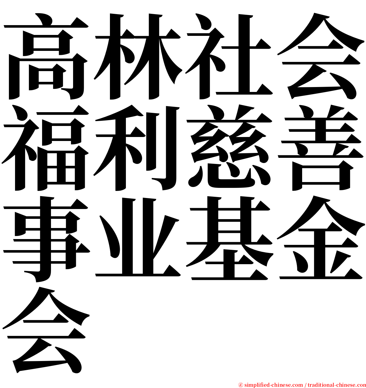 高林社会福利慈善事业基金会 serif font