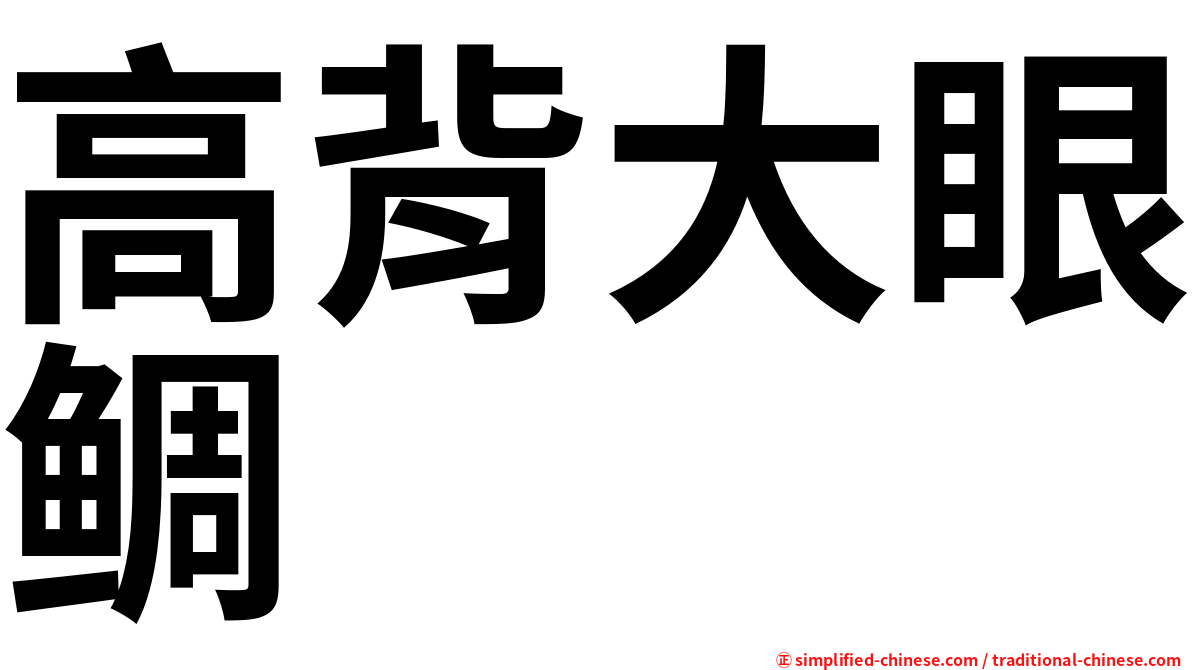 高背大眼鲷