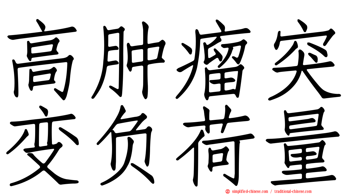 高肿瘤突变负荷量
