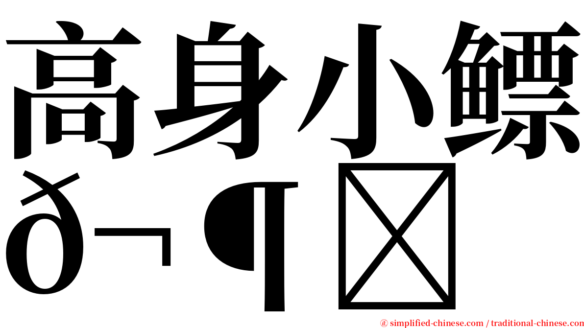 高身小鳔𬶋 serif font