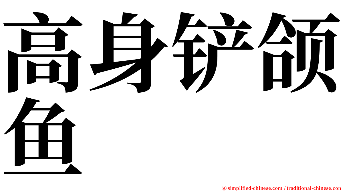 高身铲颌鱼 serif font