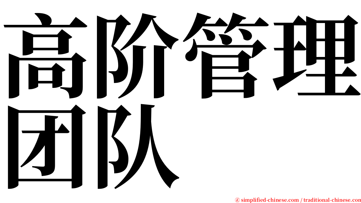 高阶管理团队 serif font