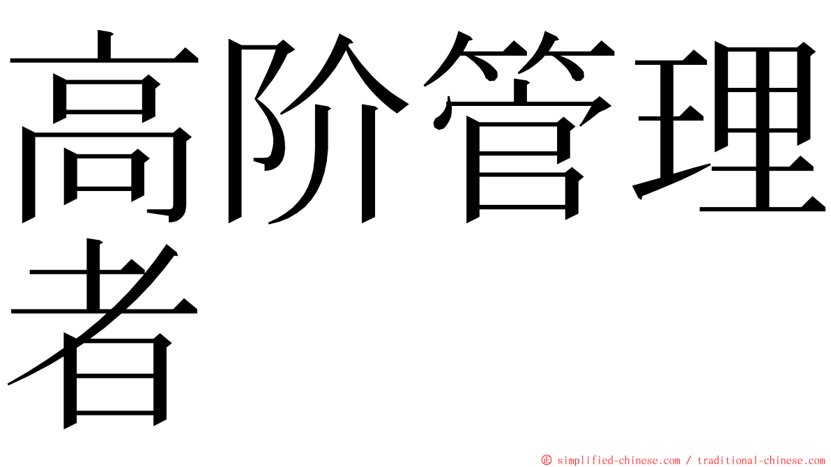 高阶管理者 ming font
