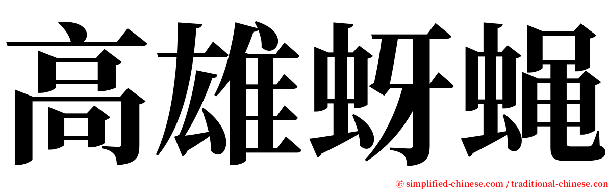 高雄蚜蝇 serif font