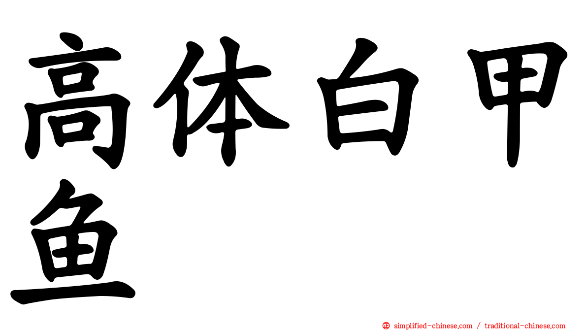 高体白甲鱼