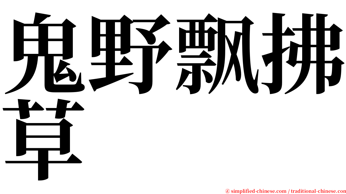 鬼野飘拂草 serif font