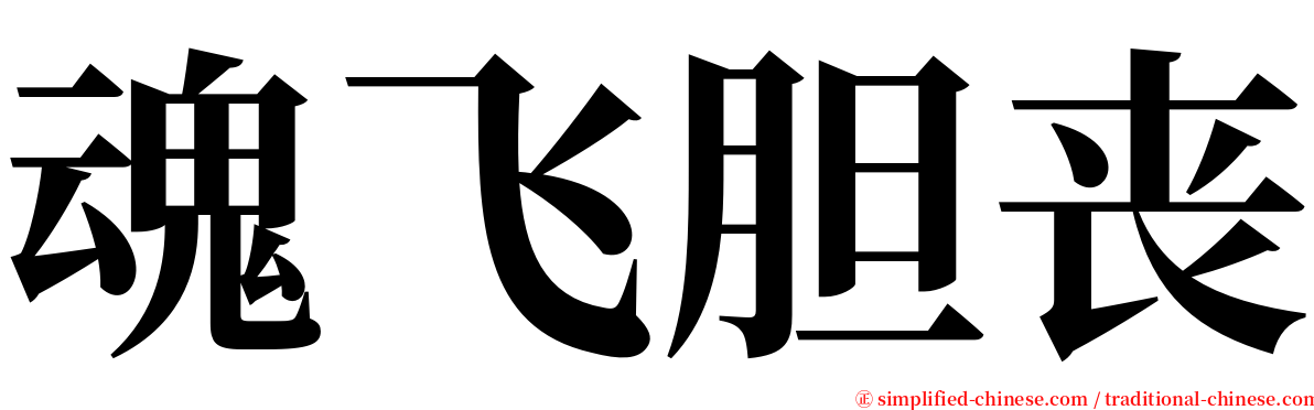 魂飞胆丧 serif font