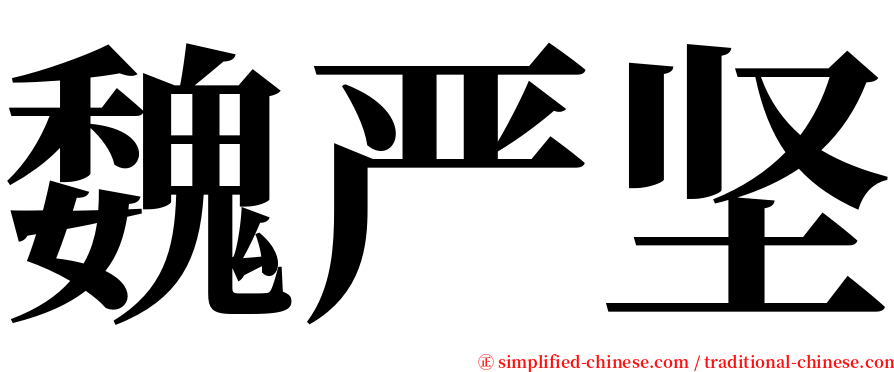 魏严坚 serif font