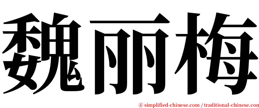 魏丽梅 serif font