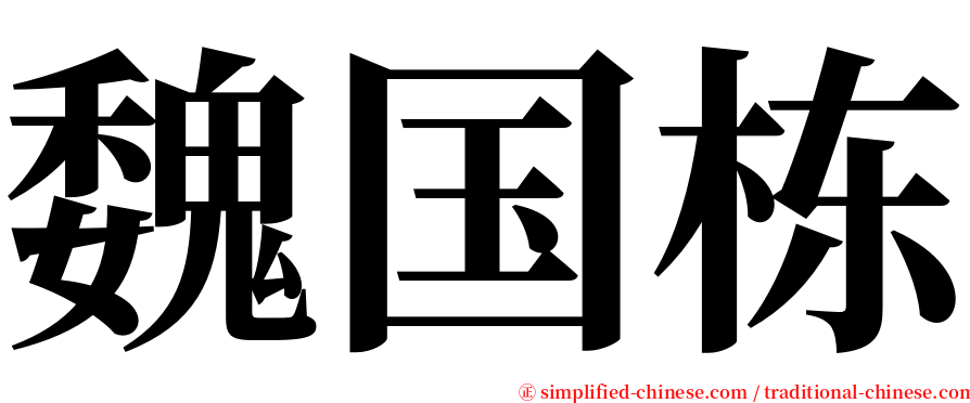 魏国栋 serif font