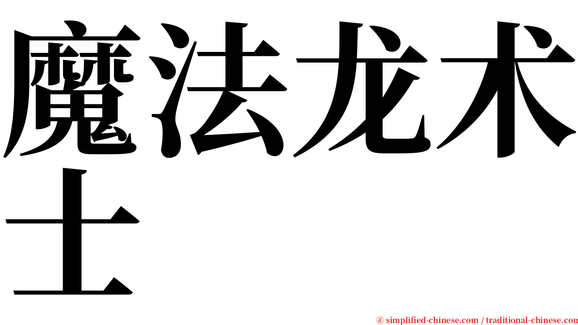 魔法龙术士 serif font
