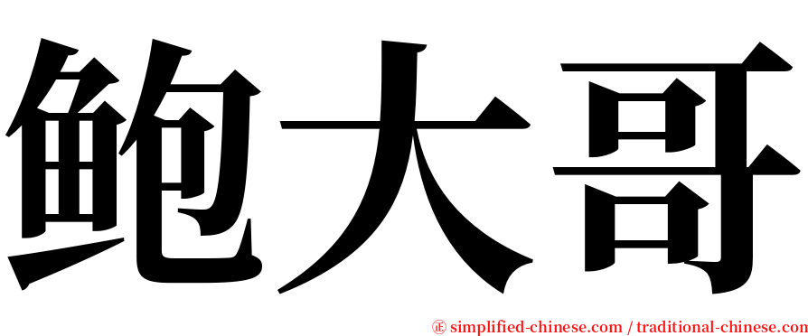 鲍大哥 serif font
