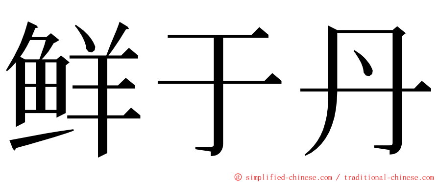 鲜于丹 ming font