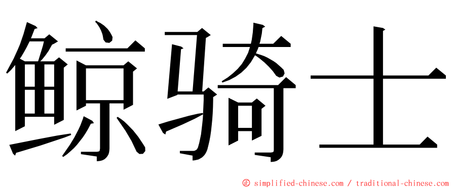 鲸骑士 ming font