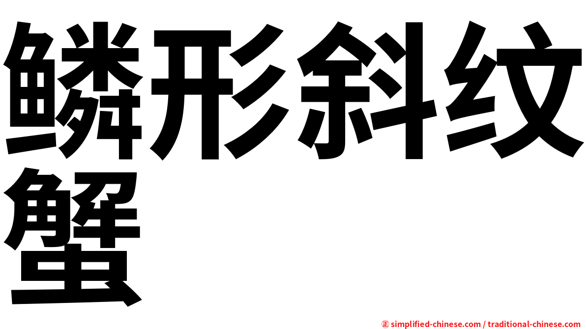 鳞形斜纹蟹