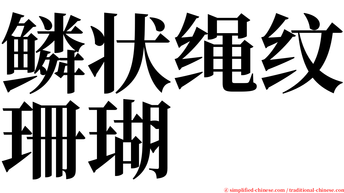 鳞状绳纹珊瑚 serif font