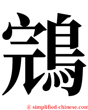 鵍 serif font