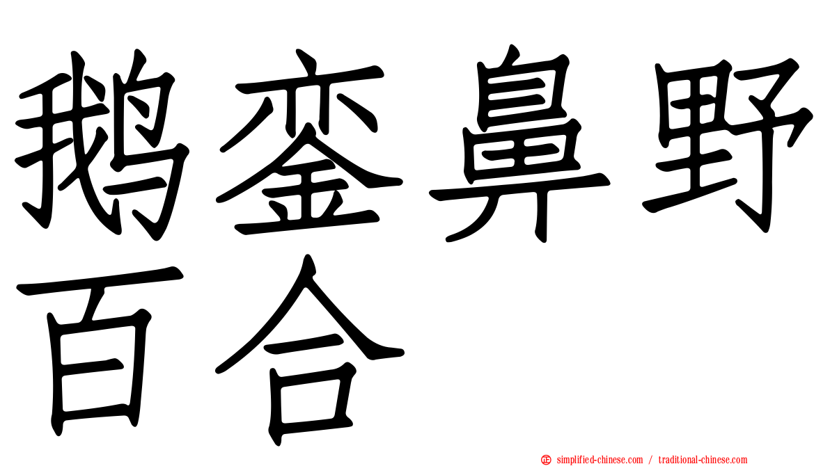 鹅銮鼻野百合