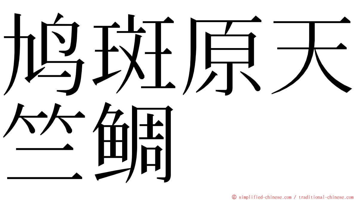 鸠斑原天竺鲷 ming font
