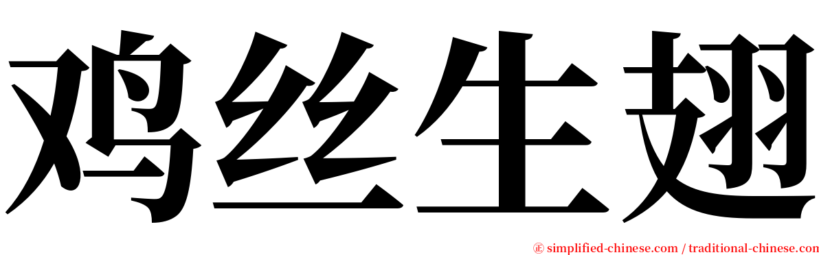 鸡丝生翅 serif font