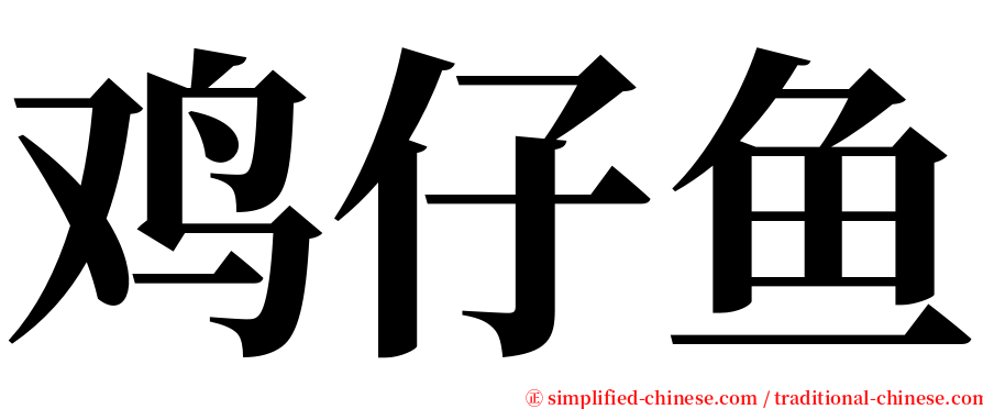 鸡仔鱼 serif font