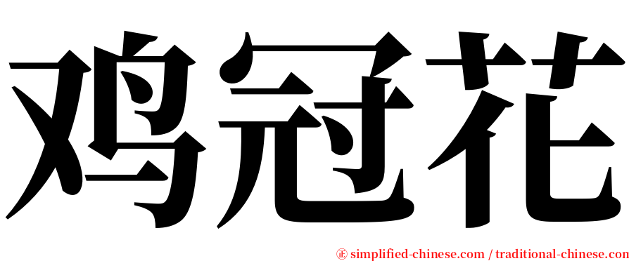 鸡冠花 serif font