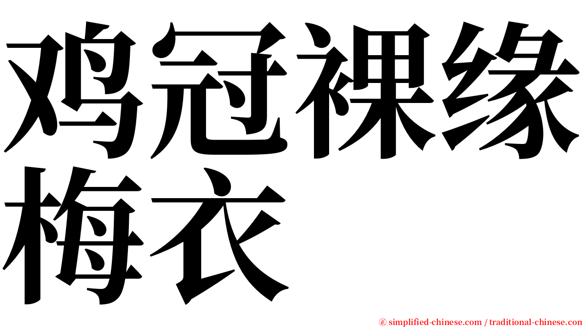 鸡冠裸缘梅衣 serif font