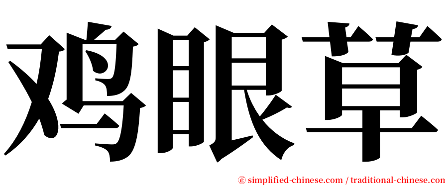 鸡眼草 serif font