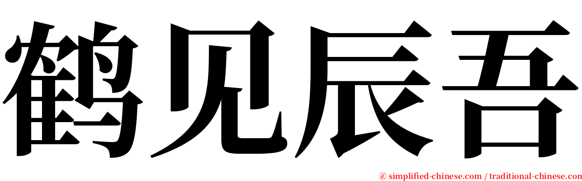 鹤见辰吾 serif font